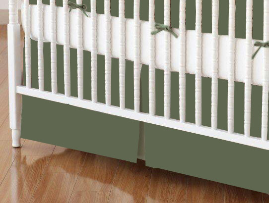 Crib Skirt - Army Green Jersey Knit