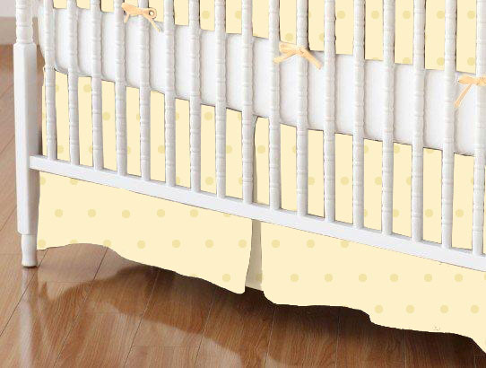 Crib Skirt - Cream Pindot Jersey Knit