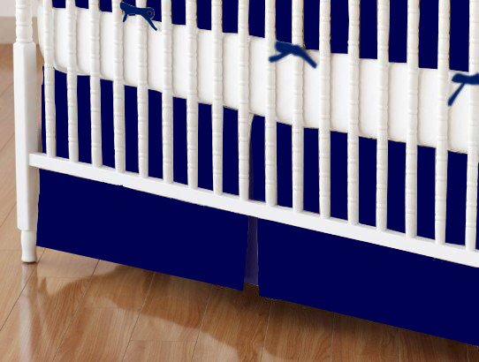 Crib Skirt - Solid Navy Jersey Knit