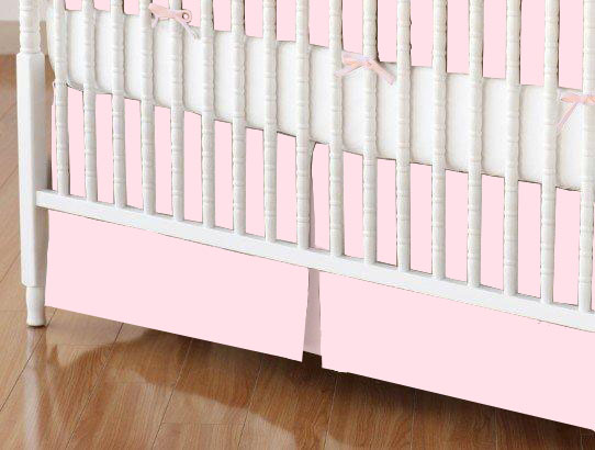 Mini Crib Skirt - Organic Baby Pink Jersey Knit