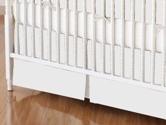 Mini Crib Skirt - Organic White Jersey Knit