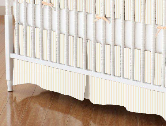 Crib Skirt - Yellow Stripes Jersey Knit