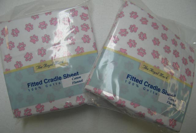 Pink Paws Cradle Sheets 2 Pack (361)