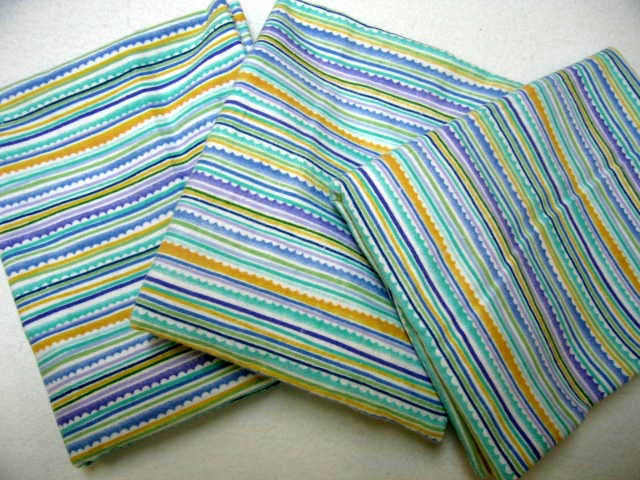 Green Scalloped Stripe Baby Pillow Cases (948)