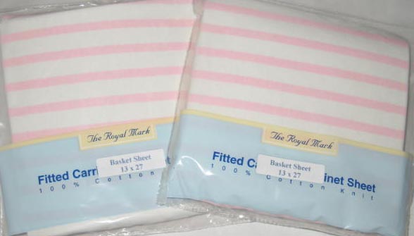 Pink Stripe Basket Sheets 2 pack (870)
