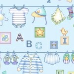 Basket - Flannel - Blue Baby Boy Clothesline - Fitted