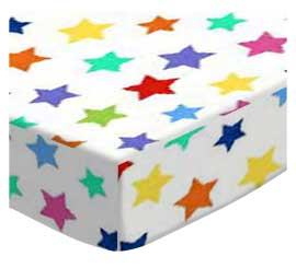 Primary Colorful Stars On White Woven