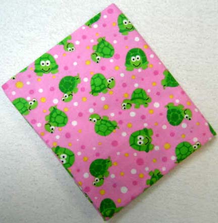 Turtles Galore Pink Flannel Baby Pillow Case