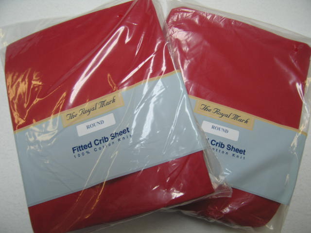 Red Round Crib Sheets - 2 Pack (701)