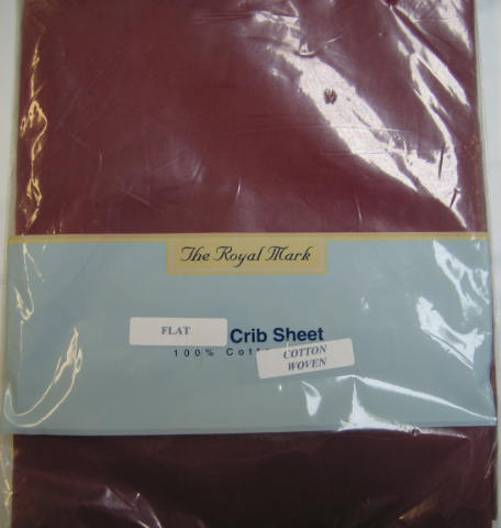 Burgundy Flat Crib Sheet (155)