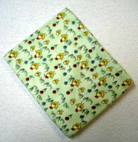 Baby Chicks Green Flannel Baby Pillow Case