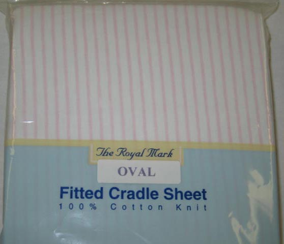 Pink Stripe Oval Cradle Sheet (802)