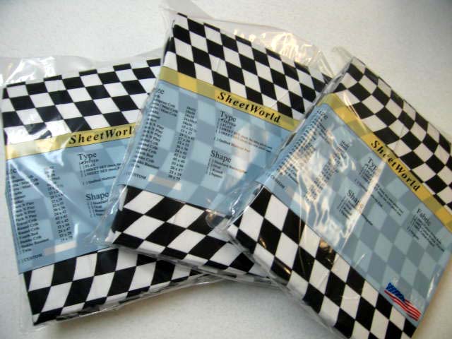 3 Pack - Wavy Checkerboard Cotton Crib Sheets