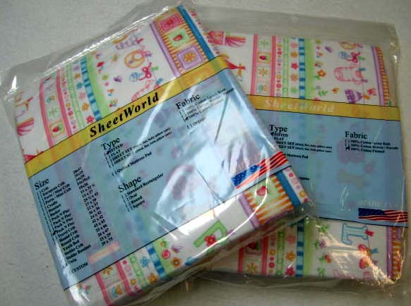 2 Pack - Baby Girl Clothesline Flannel (Graco) Square Playard Sheets