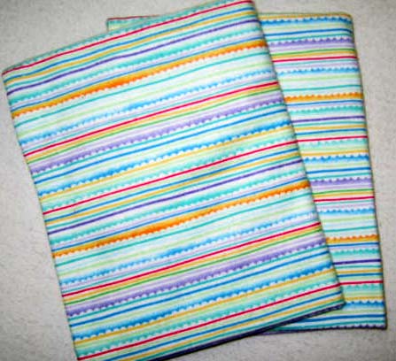 2 Pack - Scalloped Stripe Flannel Baby Pillow Case