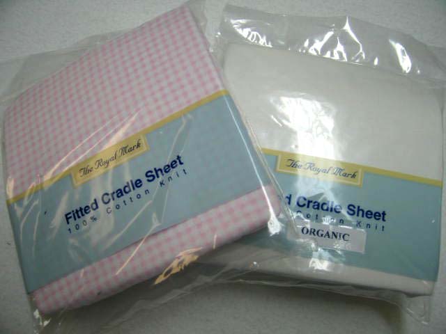 2 pack - pink gingham & ivory cradle sheets