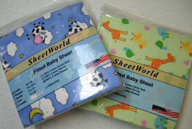 2 Pack - Sleepy Cow & Green Animal Farm Flannel Cradle Sheets