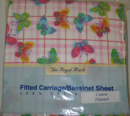 Butterfly Plaid Bassinet Sheet - (442)