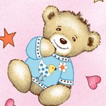 Bassinet - Flannel - Pink Teddy Bears - Fitted