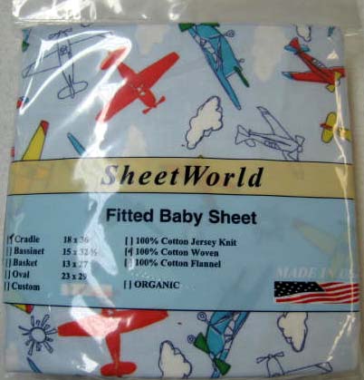 Kiddie Airplanes Cotton Cradle Sheet