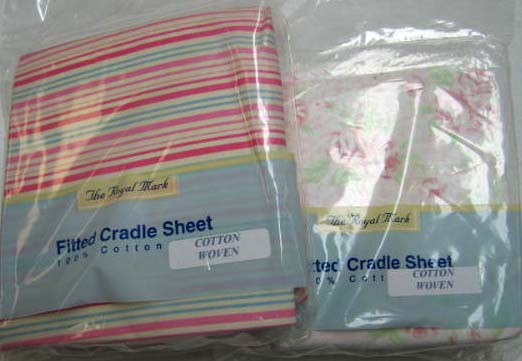 2 pack - Pink Stripe & Floral Cradle Sheets