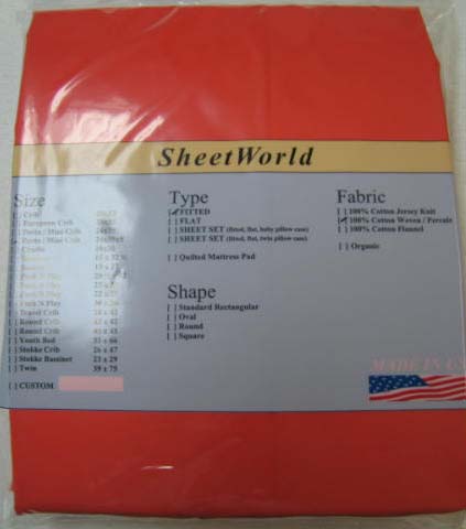 Solid Deep Orange Extra Deep Mini Crib Sheet 