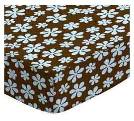 Blue Floral Brown Woven