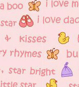 Basket - Flannel - Pink Nursery Rhymes - Fitted