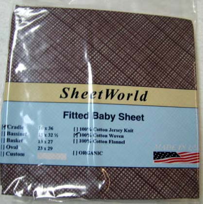 Brown Diamond Check Cotton Cradle Sheet