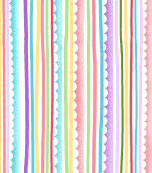 Portable / Mini Crib - Flannel - Pink Scalloped Stripe - Fitted