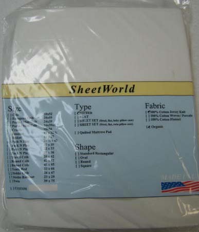 Solid White Organic Cotton Jersey Knit Extra Deep Mini Crib Sheet 