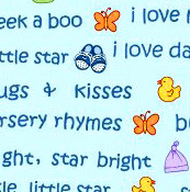 Basket - Flannel - Blue Nursery Rhymes - Fitted