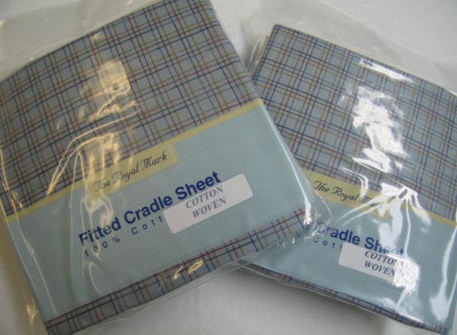 Blue & Multi Color Plaid Cradle Sheets 2 Pack (345)