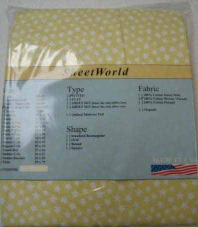 Stars Pastel Yellow Extra Deep Mini Crib Sheet 
