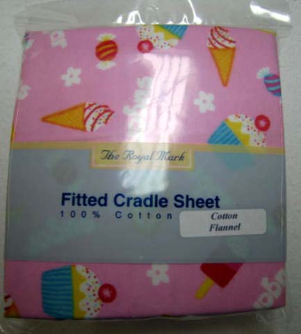Sugar Flannel Cradle Sheet
