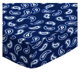 Primary Paisley White On Navy Woven