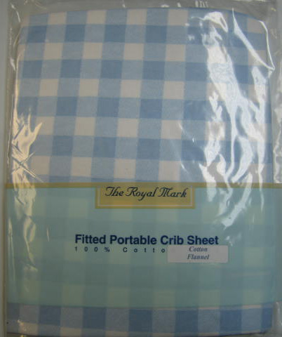 Blue Gingham Porta / Mini Crib Sheet (210)