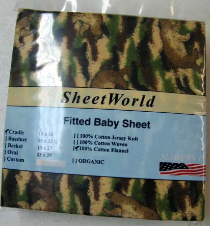 Camo Print Flannel Cradle Sheet