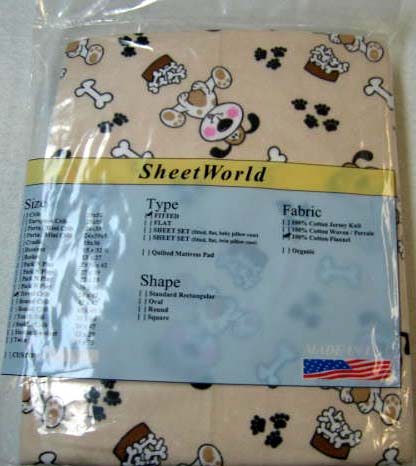 Doggy Bones Flannel Playard Sheet (Fits BabyBjorn)