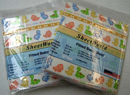 2 Pack - Baby Dino Cotton Cradle Sheets