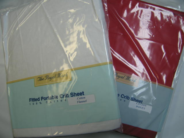 2 Pack - Red & White Porta / Mini Crib Sheets (203)