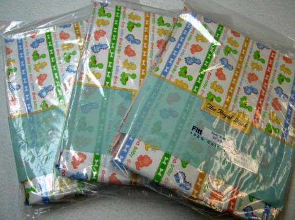 3 Pack - Baby Dino Woven (Graco) Square Playard Sheets