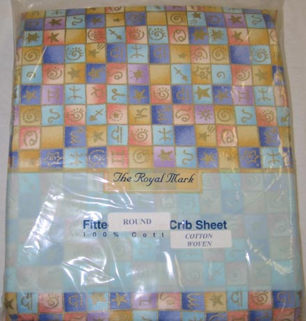 Zodiac Print Round Crib Sheet (610)