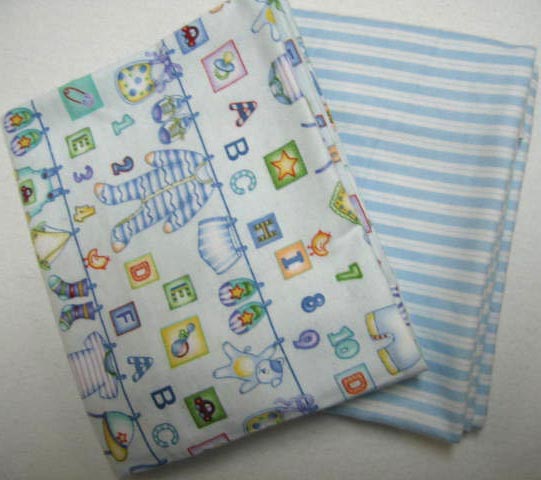 Blue Clothes & Stripes Baby Pillow Cases 2 Pack (946)