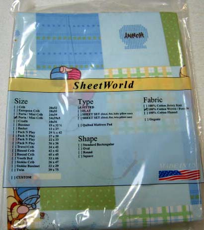 Pooh Large Patch Extra Deep Mini Crib Sheet 