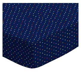 Primary Colorful Pindots Navy Woven