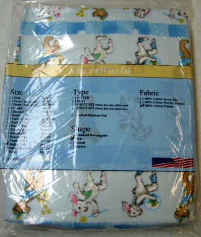Marching Bunnies Flannel Oval Crib Sheet (Fits Stokke)
