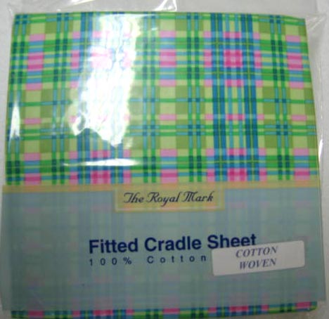 Retro Green Plaid Cradle Sheet (365)
