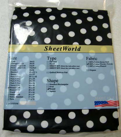 Black & White Polka Dot Round Crib Sheet