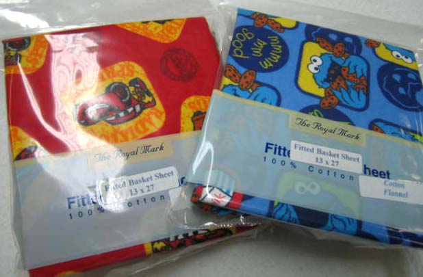 2 pack - Cookie Monster & Cars Fitted Basket Sheets